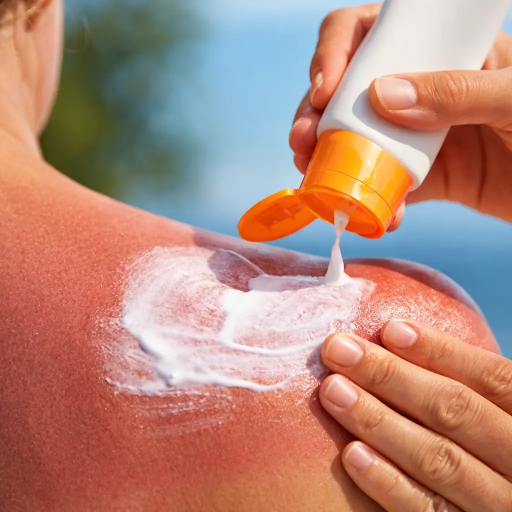 Apply Sunscreen to Sunburnt Skin