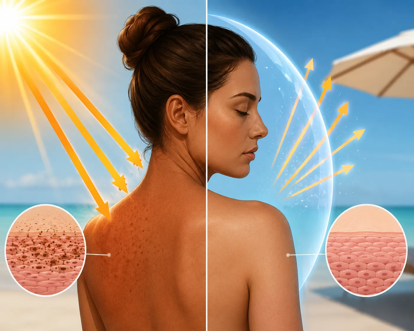 Sun exposure vs skin protection